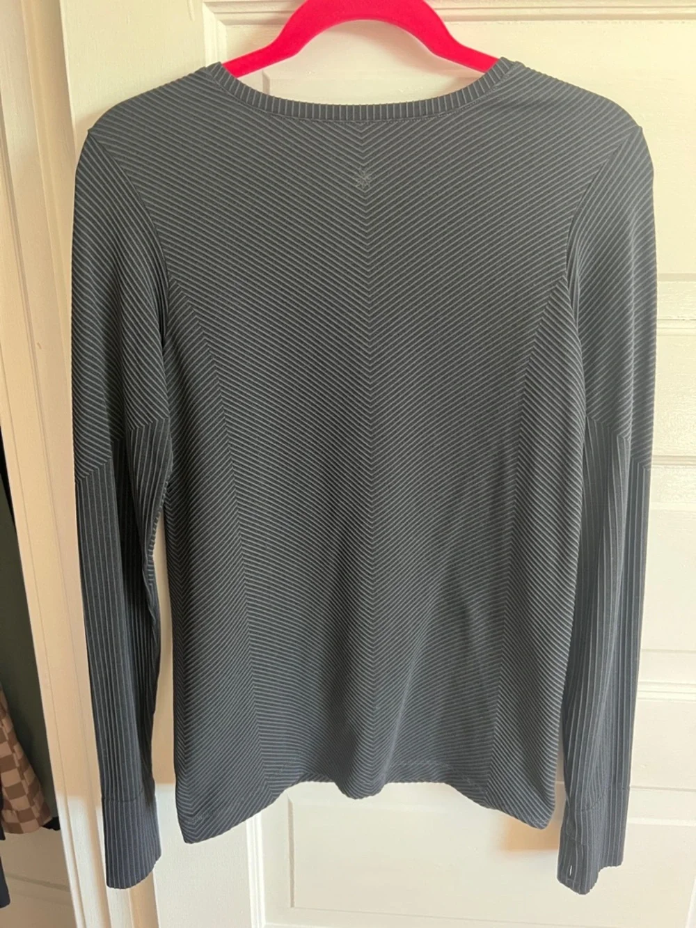 Athleta Charcoal Gray Thin-Striped Long Sleeve Crew - Picture 5 of 5
